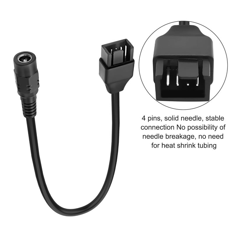 XMSJSIY 12V DC 5.5mm*2.1mm Female to 4 Pin Male PWM Fan PC Cooling Fan Power Adapter Connector Extension Cable Cord for Computer Case -20CM/7.8INCH 2PCS - Image 4